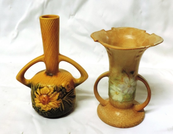 (2) Original Roseville Flower Vases