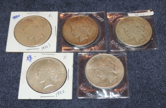 1922,1923,1924.1925,1926 Peace Dollars