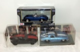 Lot Of 3 Metal Corvette Models In Cases