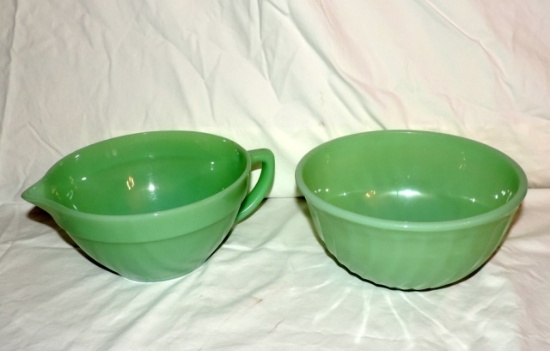 2 Pc. Lot Fire King Jadeite Ware