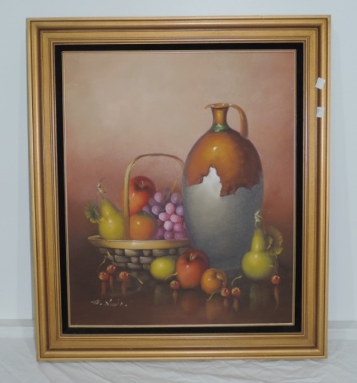 Signed Oil On Canvas Still Life