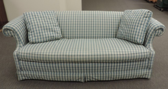 Blue Ethan Allen Country Style Cloth Sofa