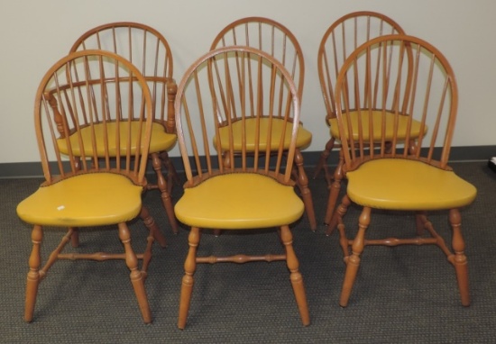 Set Of 6 Windsor Style Maple Chairs