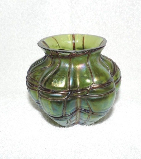 Loetz Threaded Art Glass Vase