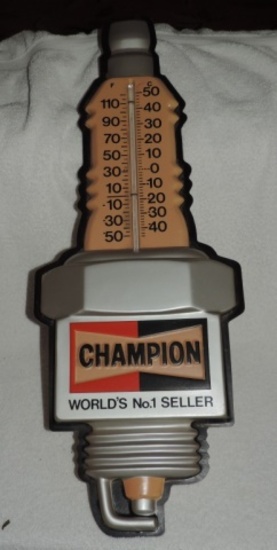Vintage Plastic Champion Advertising Thermometer
