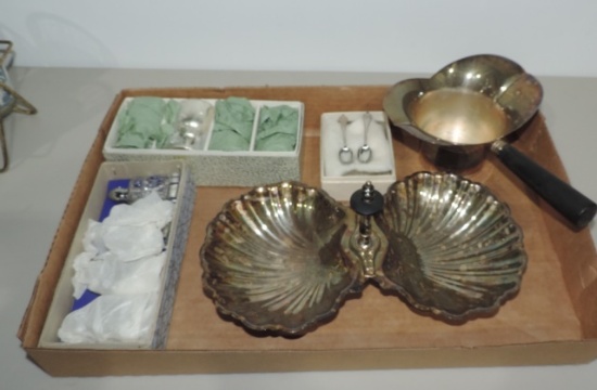 Tray Lot Silver-plate & Dinner Table Items