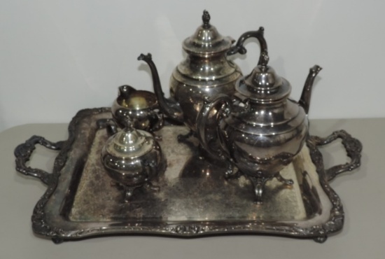 Vintage 5 Piece Silver-plate Tea Set