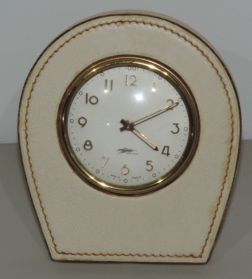 Longchamp France Horseshoe Leather Clock