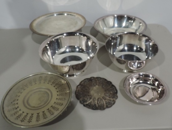 Tray Lot Silver-plate & Dinner Table Items