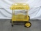 Vintage Yellow Iron Tea Cart