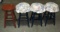 4 Wood Bar Stools