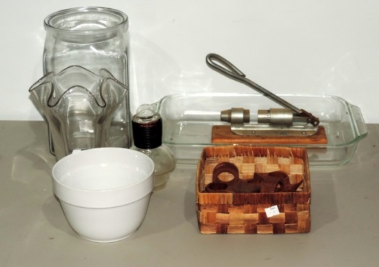 Tray Lot Kitchen Household Items