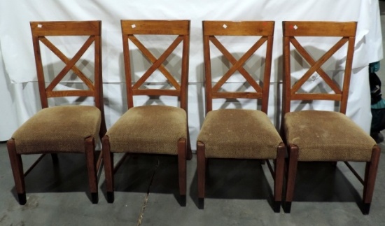 Set Of 4 Oak Side Chairs