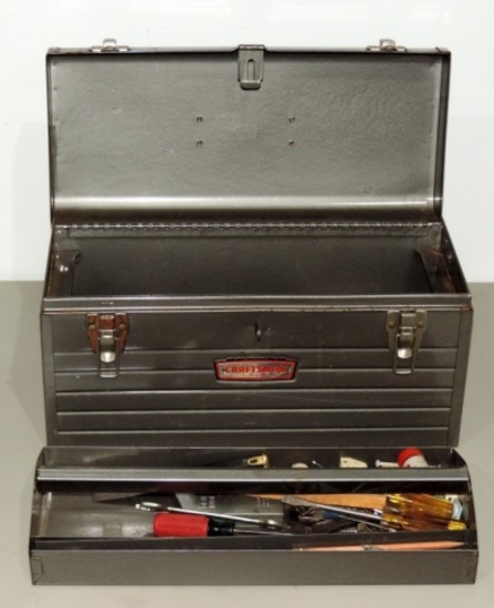Craftsman Metal Tool Box  With Tools