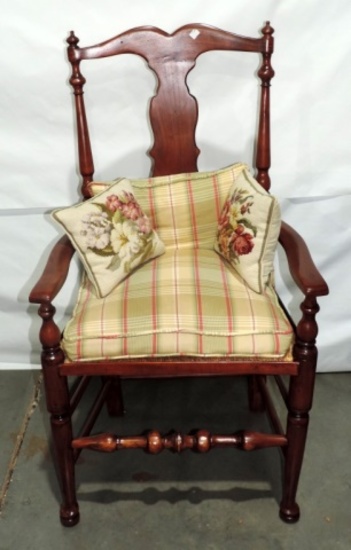 Vintage Country Queen Anne Armchair