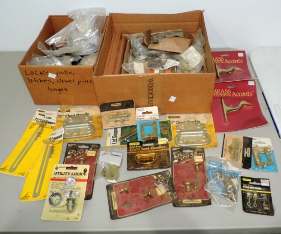 2 large Box Lots Of Furniture Hardware