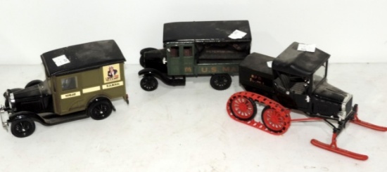 Lot Of Cast Metal Replica Post Office Trucks