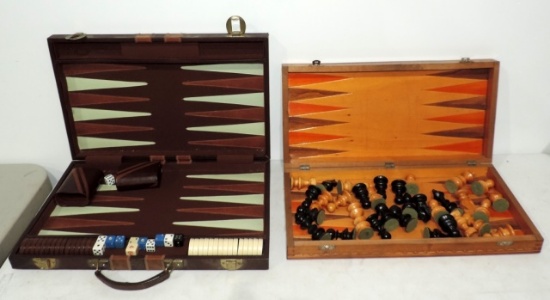 Backgammon and Chess Game Lot