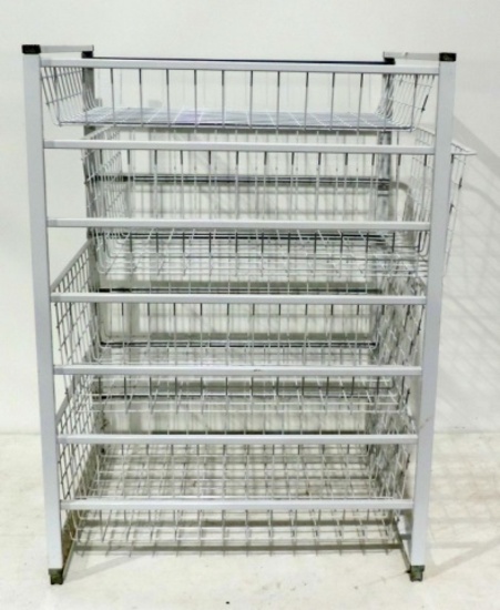 White Wire Kitchen Sliding Shelf Stand