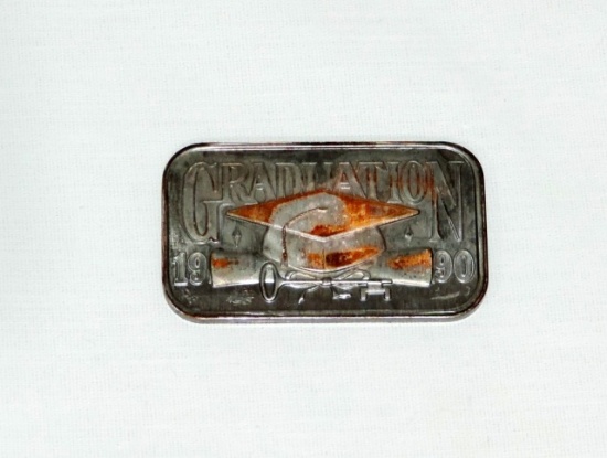 1990 Graduation Ounce .999 Silver Bar