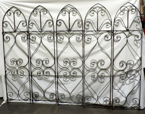 Set Of 5 1950's Iron Outdoor Screens