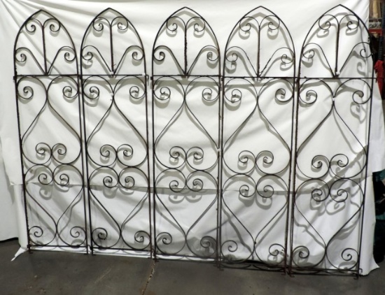 Set Of 5 1950's Iron Outdoor Screens