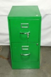 Green Metal 2 Drawer File Cabinet