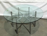 6 Leg Vintage Chrome Round Coffee Table