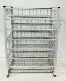 White Wire Kitchen Sliding Shelf Stand