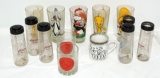 Collectible Cartoon Glasses & Hygeia Milk Bottle lot