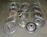 Large Mixed Lot Of Vintage Hubcaps