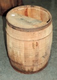 Antique Wood Nail Keg With Nails