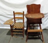 Vintage Wood Highchair & Student Chair