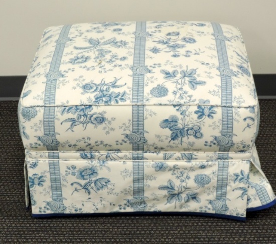 Blue Upholstered Ottoman