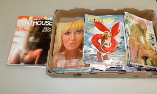 Tray Lot Penthouse And Playboy Magazines