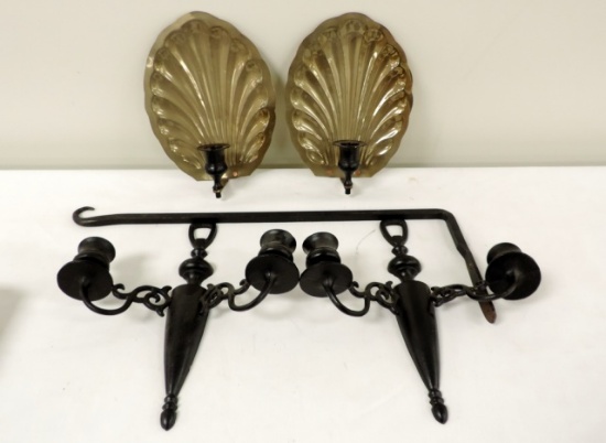 Brass And Black Metal Wall Sconces