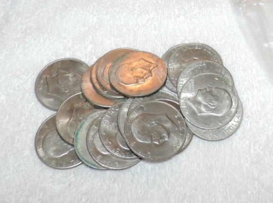 Lot of 19 Eisenhour Dollars