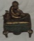Antique Brass Statue Of Hermes On Stool
