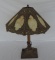Ornate Victorian Carmel Slag Glass Lamp