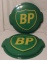 (2) Vintage 26in BP Gasoline Signs