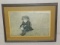 Signed Print Of Boy In Coon Skin Hat