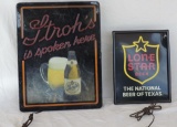 Stroh's And Lone Star Beer Electric Wall Signs