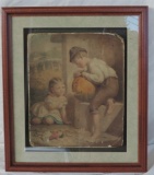 Victorian Color Chromolithograph On Cardboard Of C