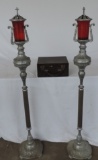 Antique Cast Silver Metal Funeral Home Candle Holder