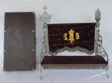 Antique Cast Silver Metal Funeral Home Casket Kneeler