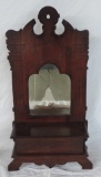 Victorian Wood Dresser Shaving Mirror With Box