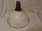 Early Large White Porcelain Gas Station Lamp Shade