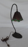 Victorian Slag Glass Desk Lamp