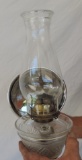 Cast Iron Wall Oil Lamp With Mercury Glass Reflector