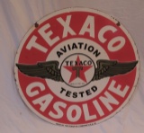 1949 Porcelain Texaco Aviation Gasoline Double Sid